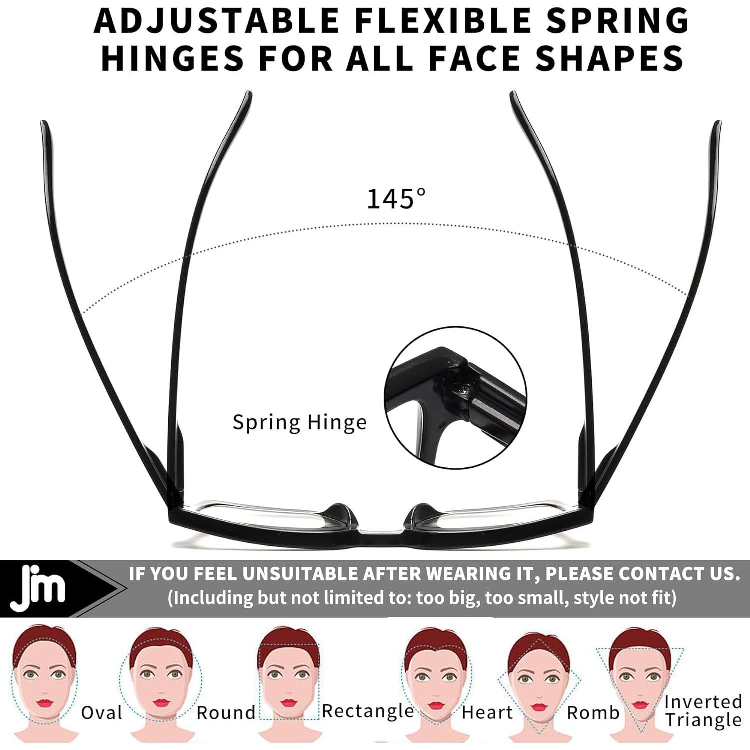 Gafas de Lectura JM 3 Paquetes Anti Luz Azul 2.75x