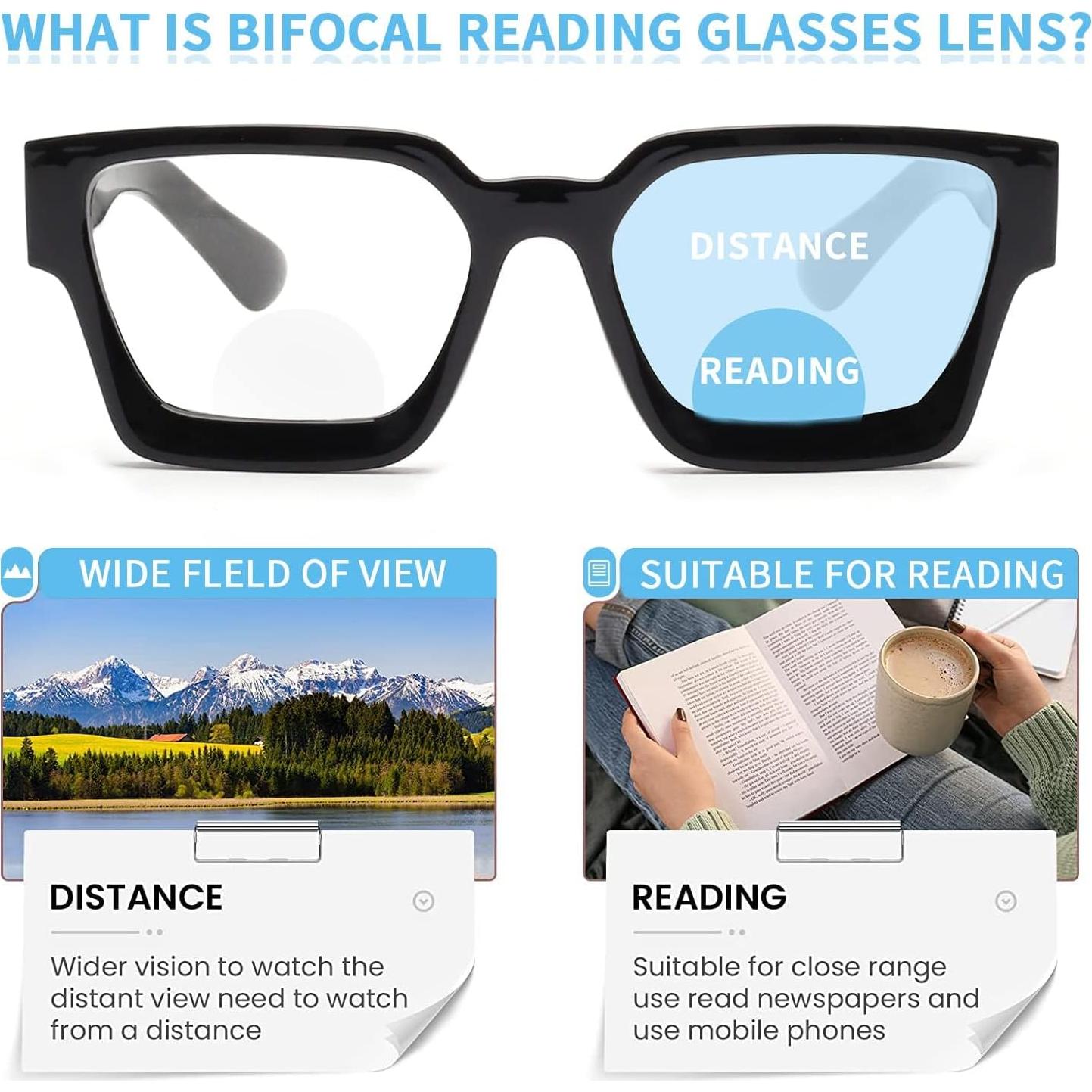 Gafas de Lectura Bifocales JM 4.0x con Bloqueo Luz Azul