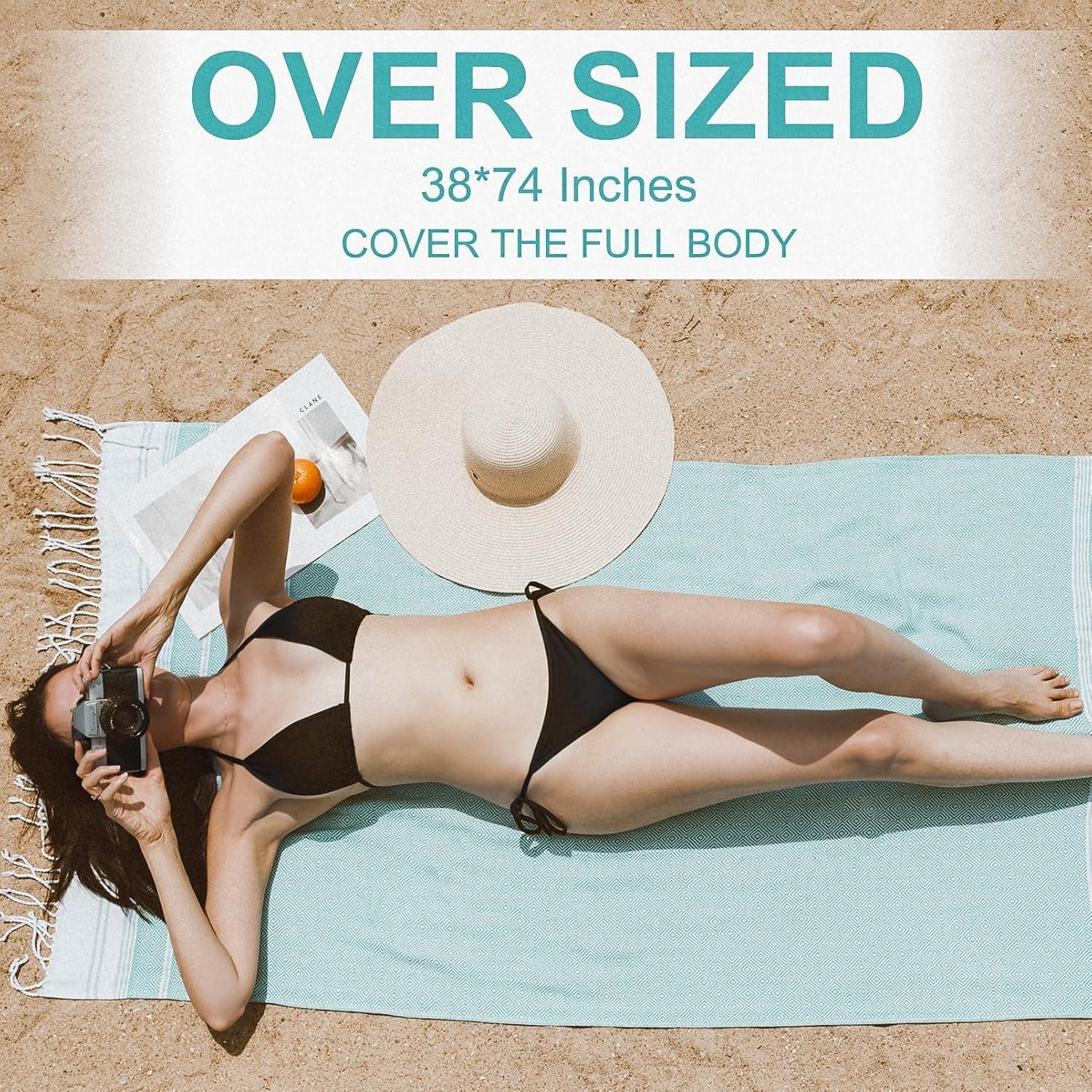 Toallas de Playa Genovega 6 Paquetes 188x97cm Secado Rápido