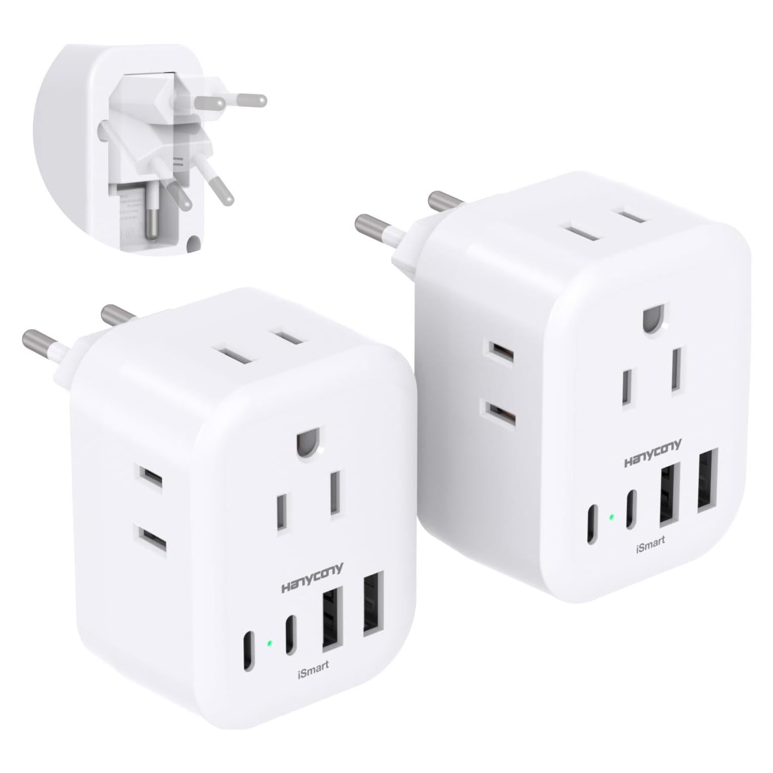 Adaptador de Enchufe de Viaje HANYCONY Tipo C 8 en 1