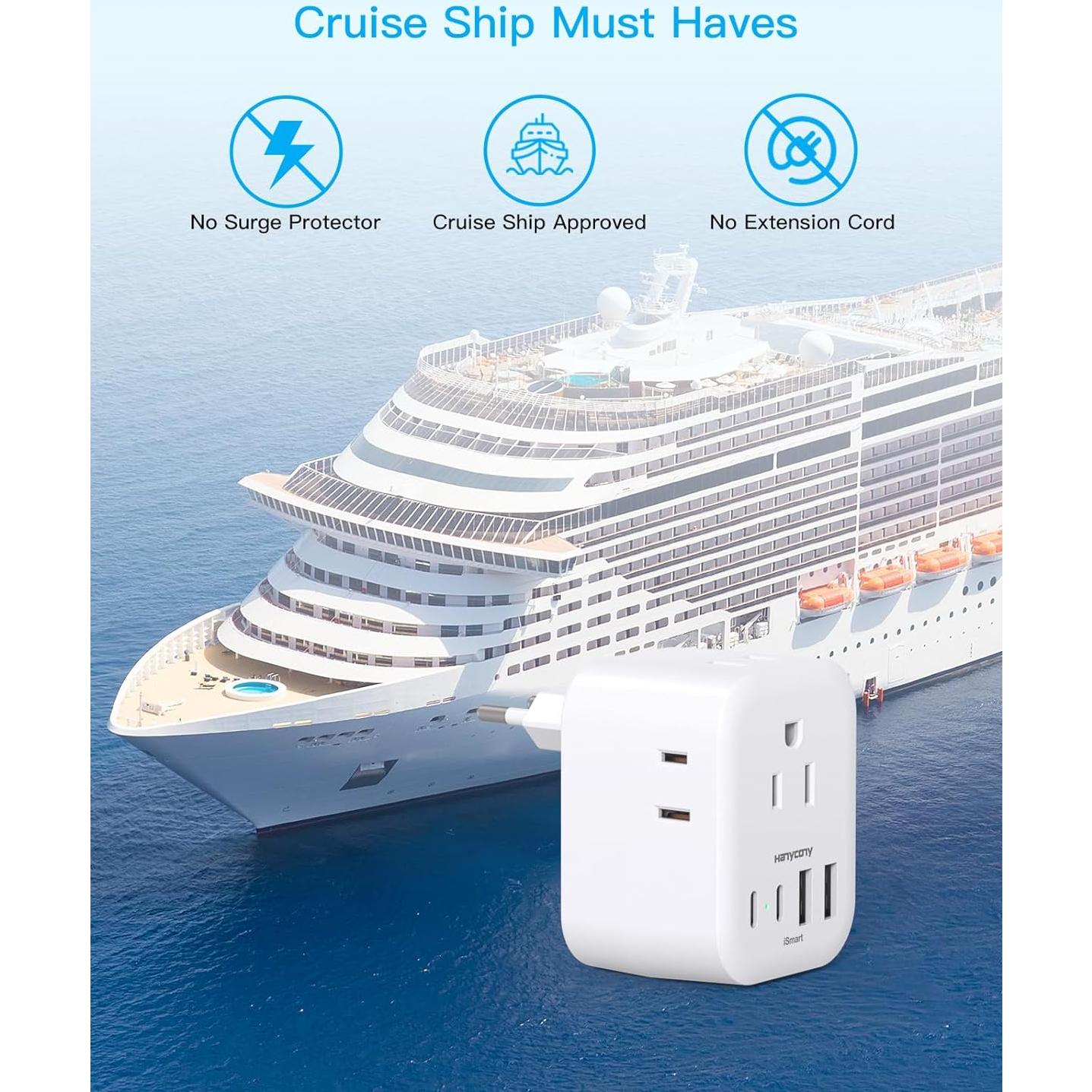 Adaptador de Enchufe de Viaje HANYCONY Tipo C 8 en 1