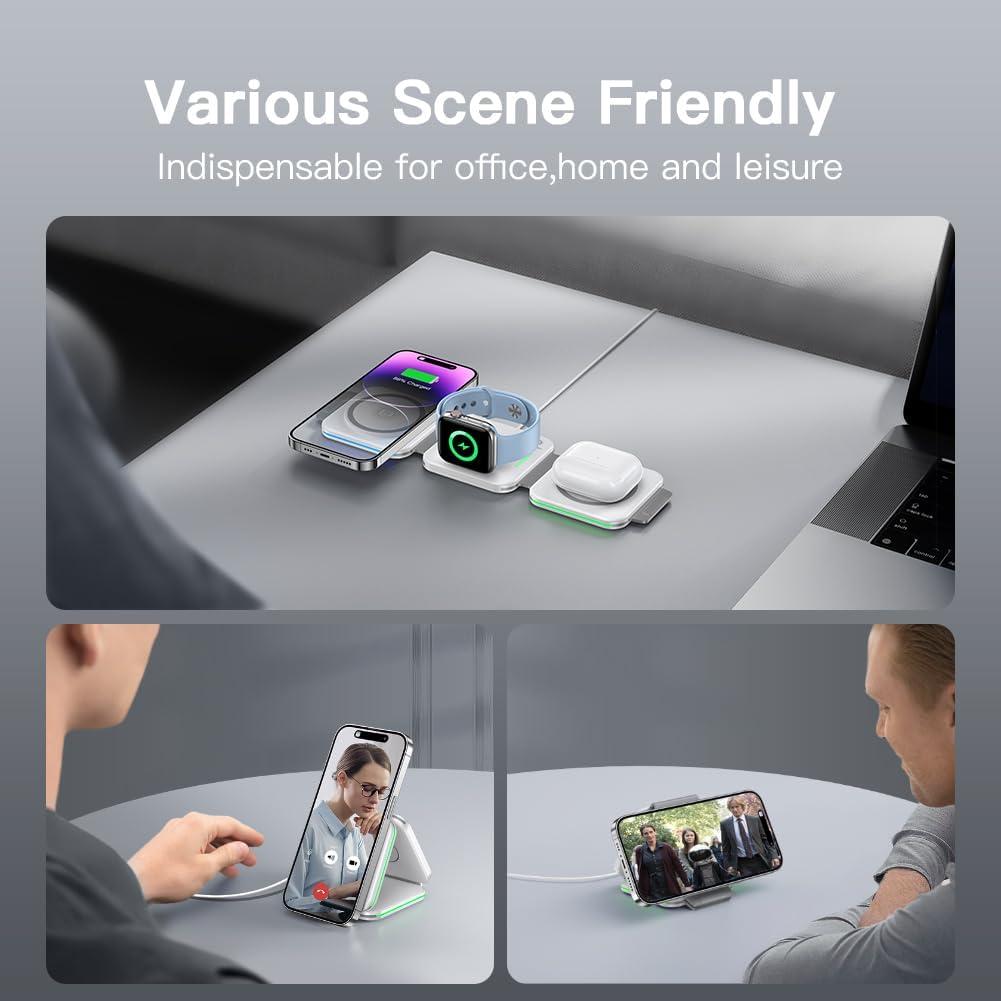 Estación de Carga 3 en 1 Apple F21 Inalámbrica Plegable