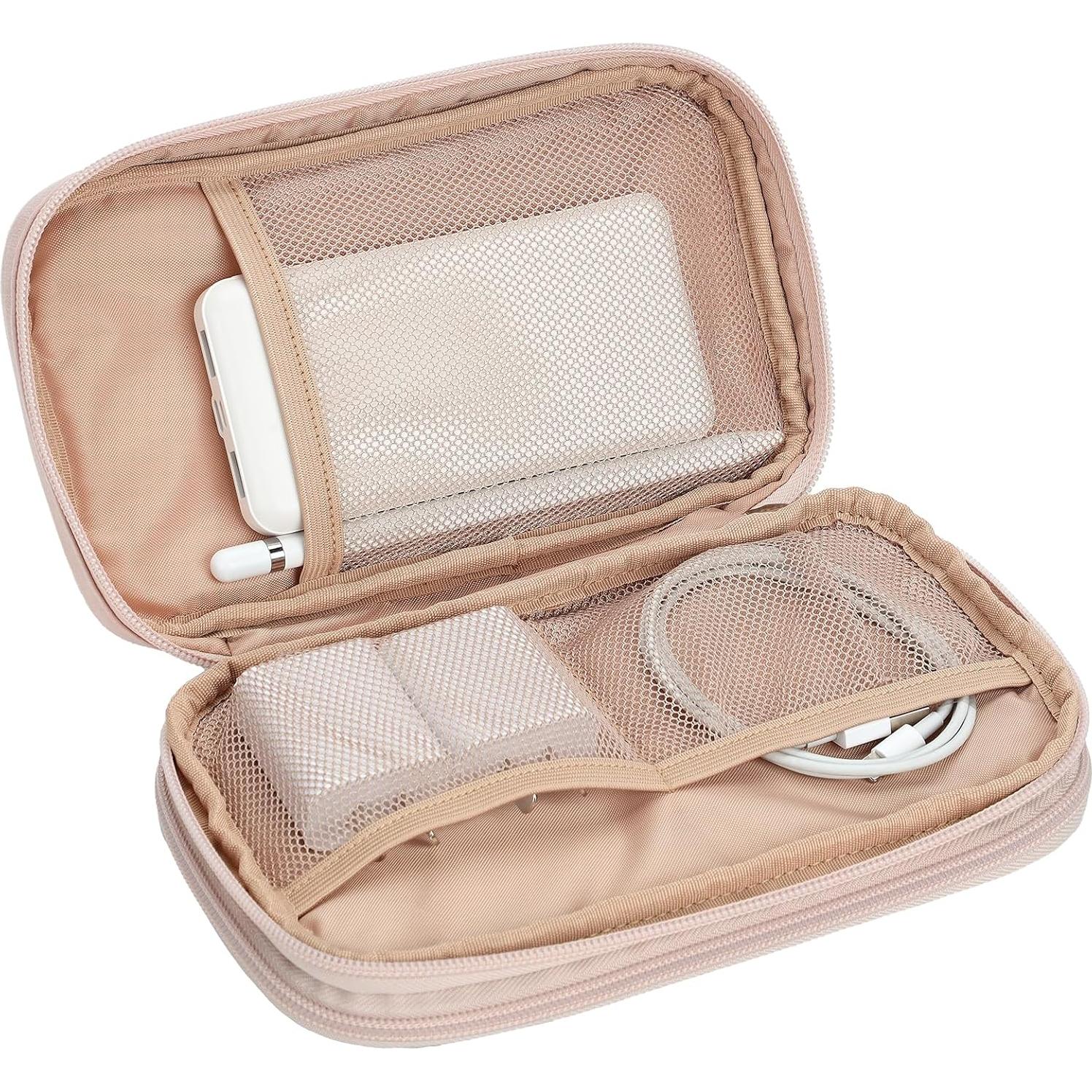 Estuche Organizador de Cables NISHEL Doble Capa Rosa