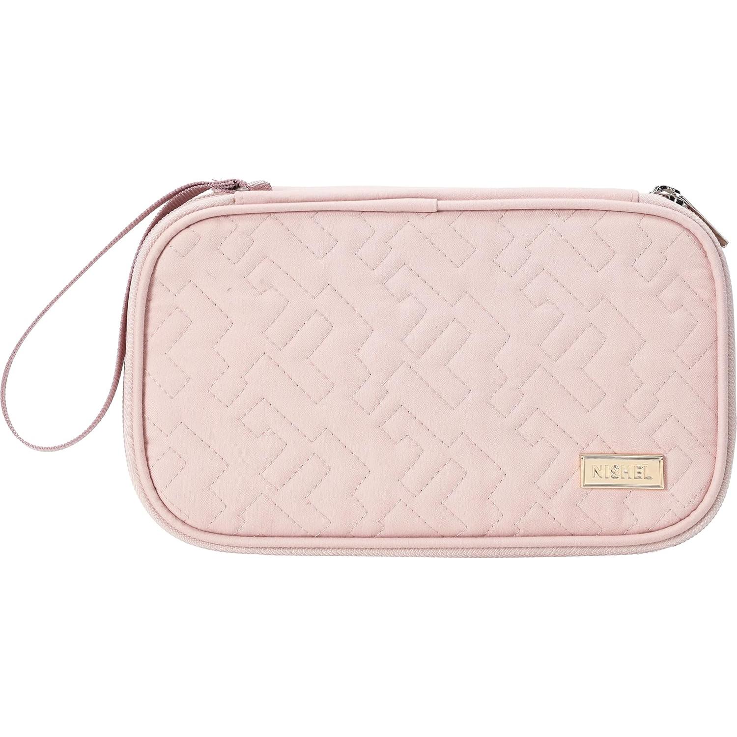 Estuche Organizador de Cables NISHEL Doble Capa Rosa