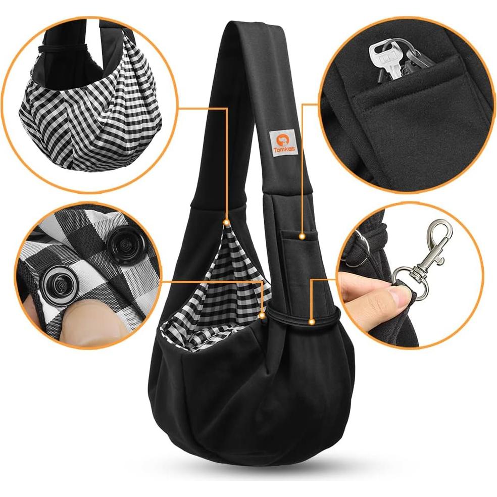 Transportín para Perros Pequeños TOMKAS - Negro - 0.9 a 3.2 kg