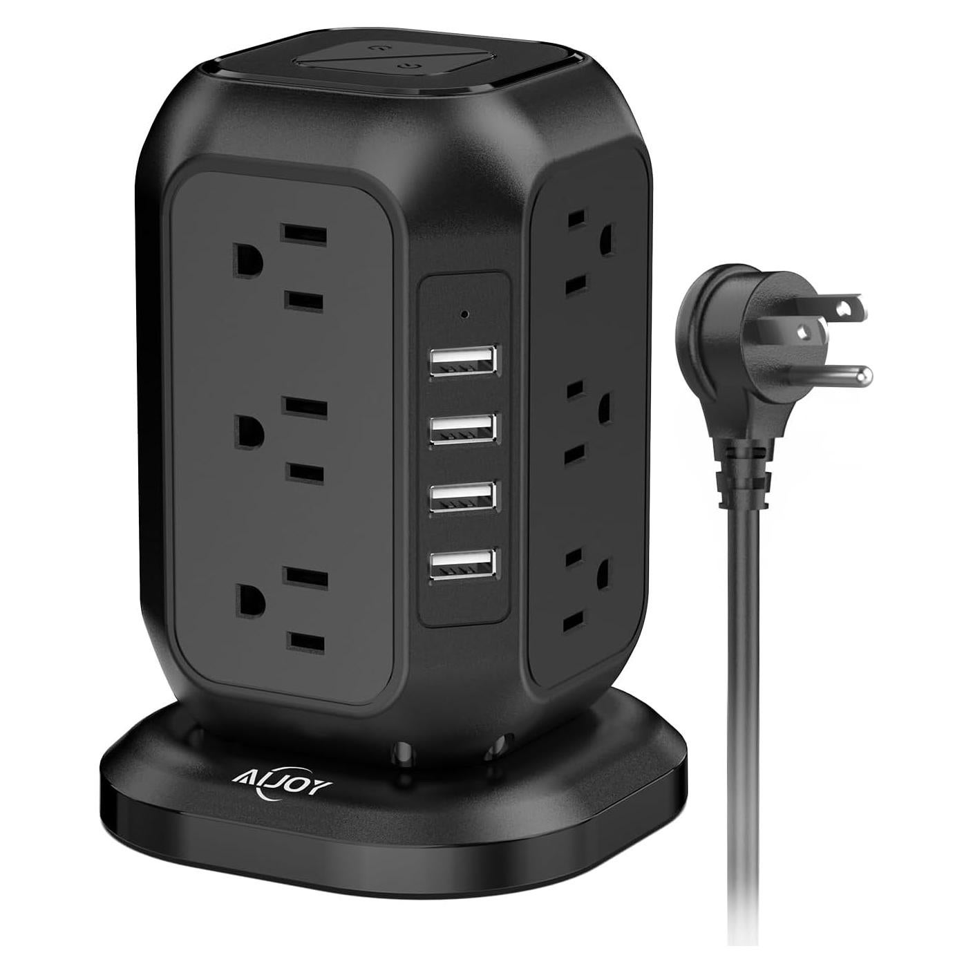 Torre Regletas AiJoy 12 Salidas AC 4 USB Carga Rápida