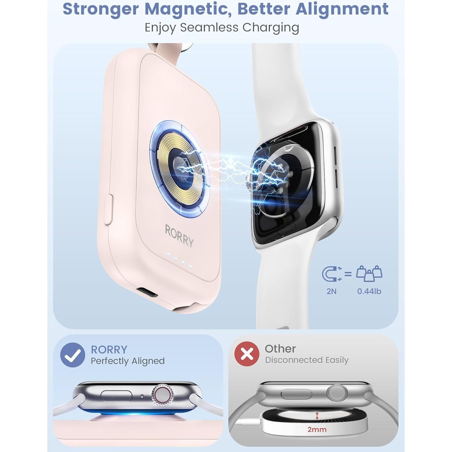 Cargador Portátil RORRY para Apple Watch 2500mAh Carga Rápida