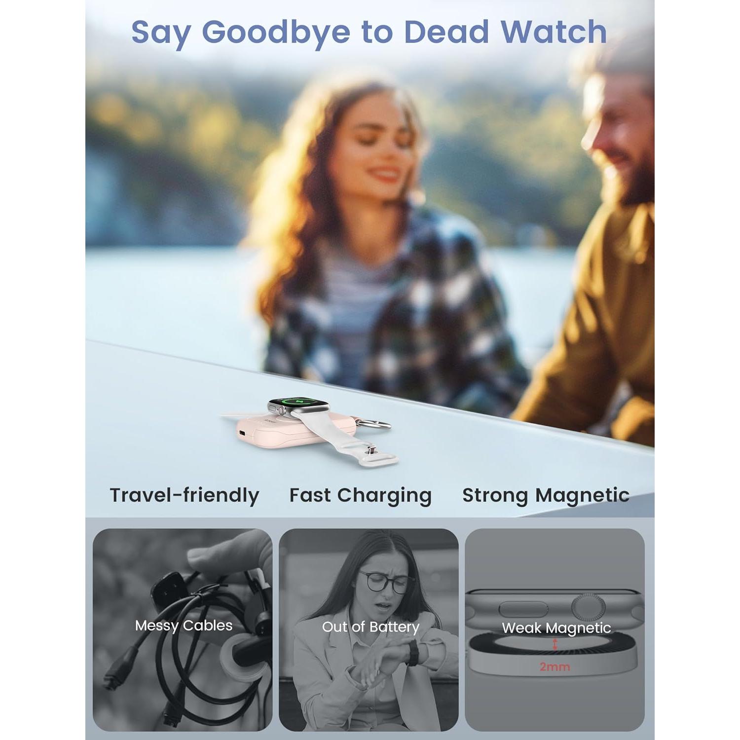 Cargador Portátil RORRY para Apple Watch 2500mAh Carga Rápida