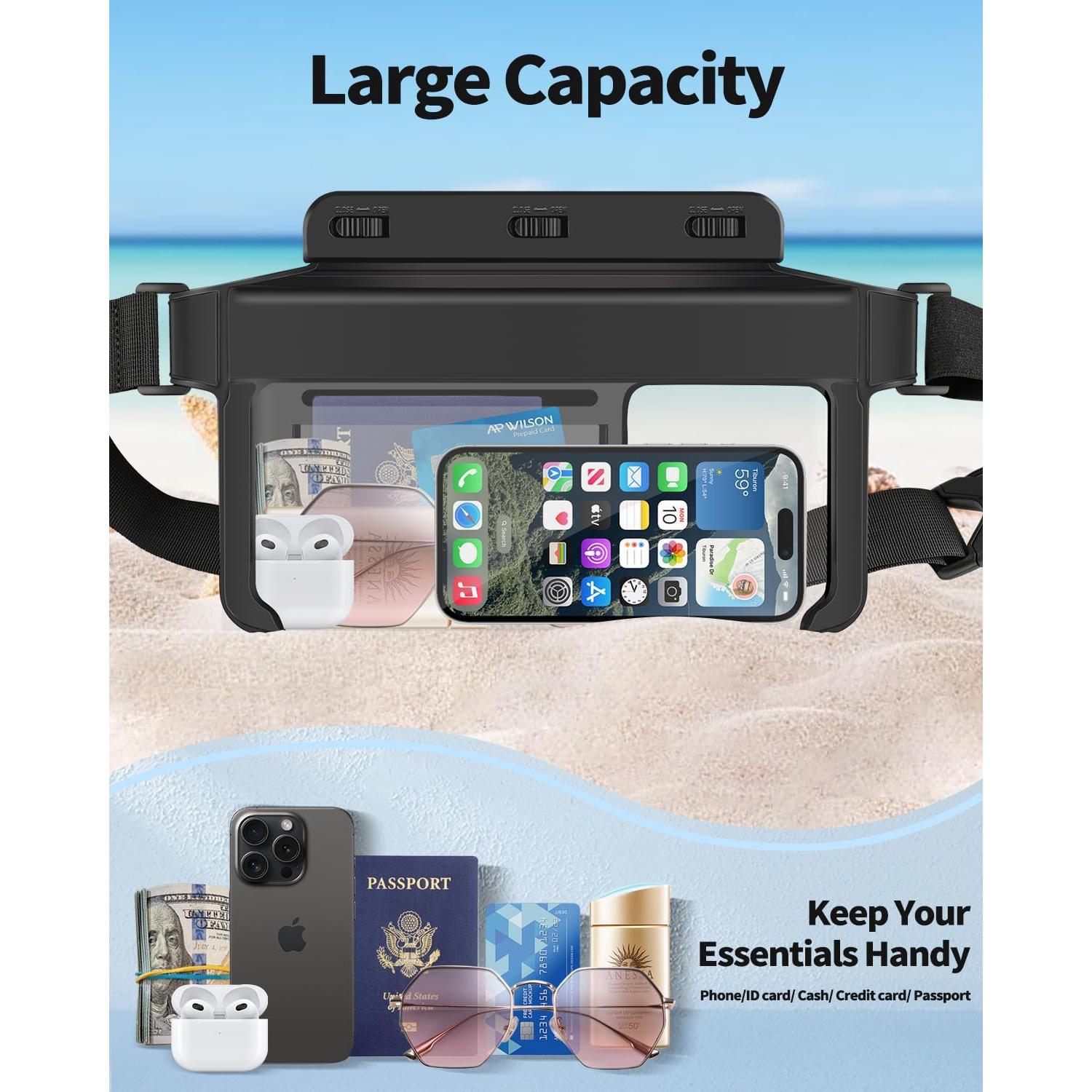 Bolsa de Cintura Impermeable Razobws 34.7x22.5 cm para Teléfono