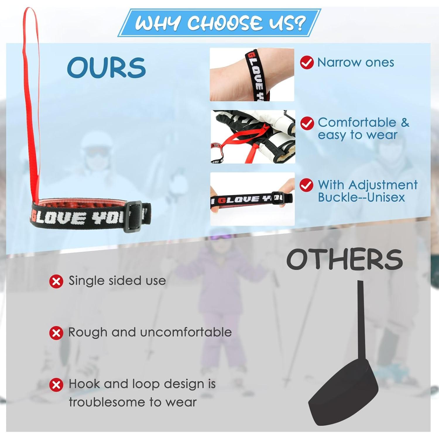 Correa Ajustable para Guantes de Esquí XMJY - 2 Pares