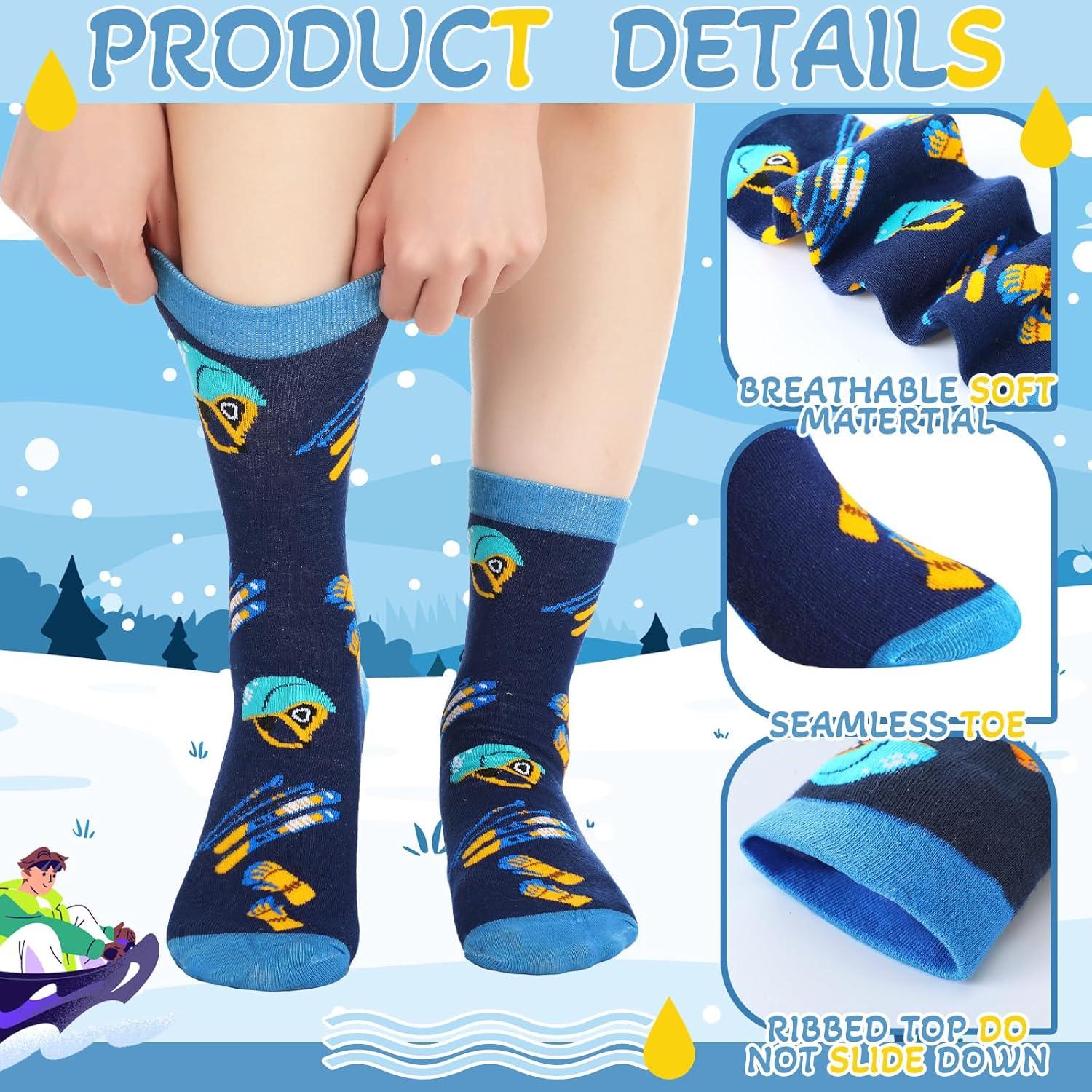 Calcetines de Esquí Divertidos Shihanee - 8 Pares Unisex