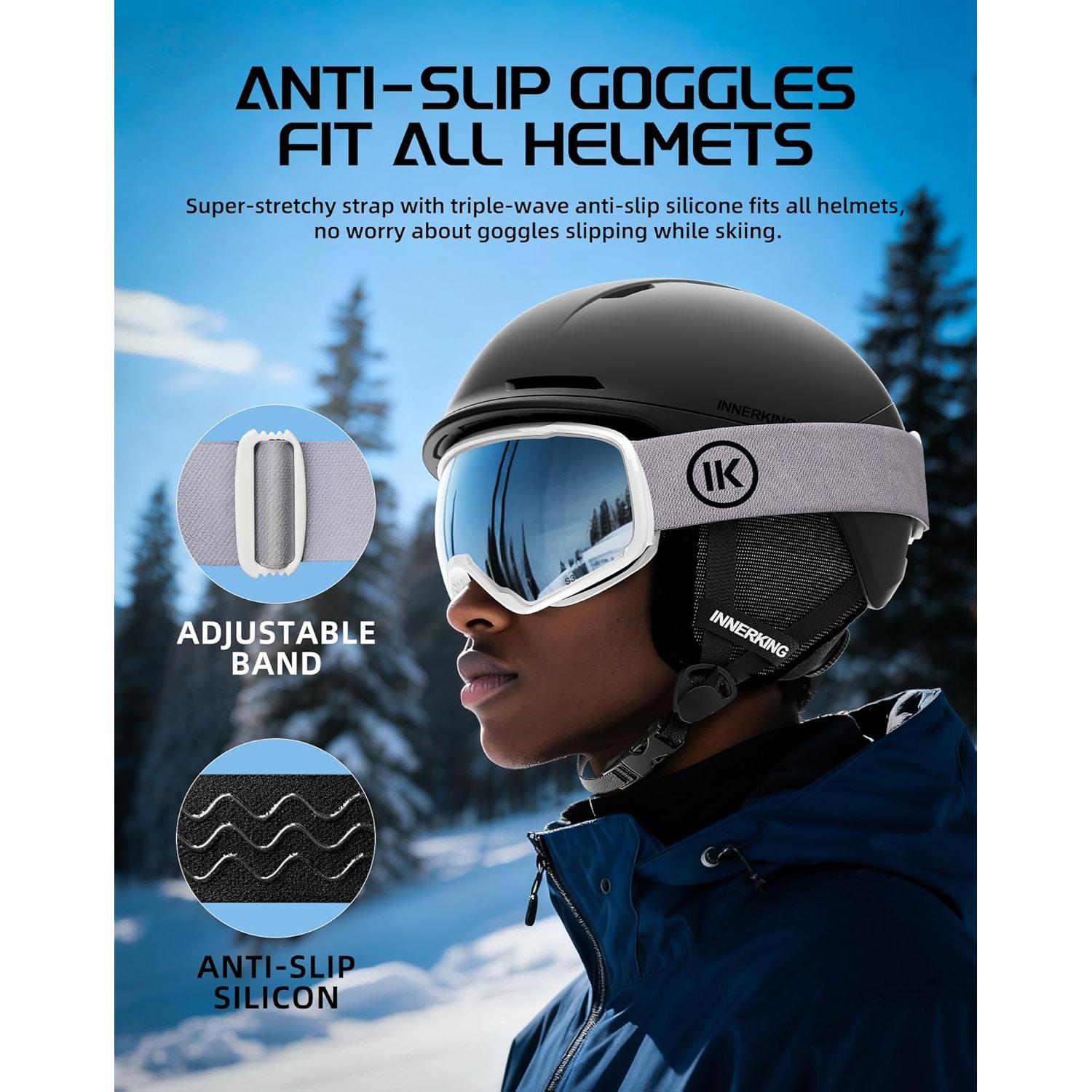 Gafas de Esquí Innerking OTG Antivaho para Adultos y Jóvenes