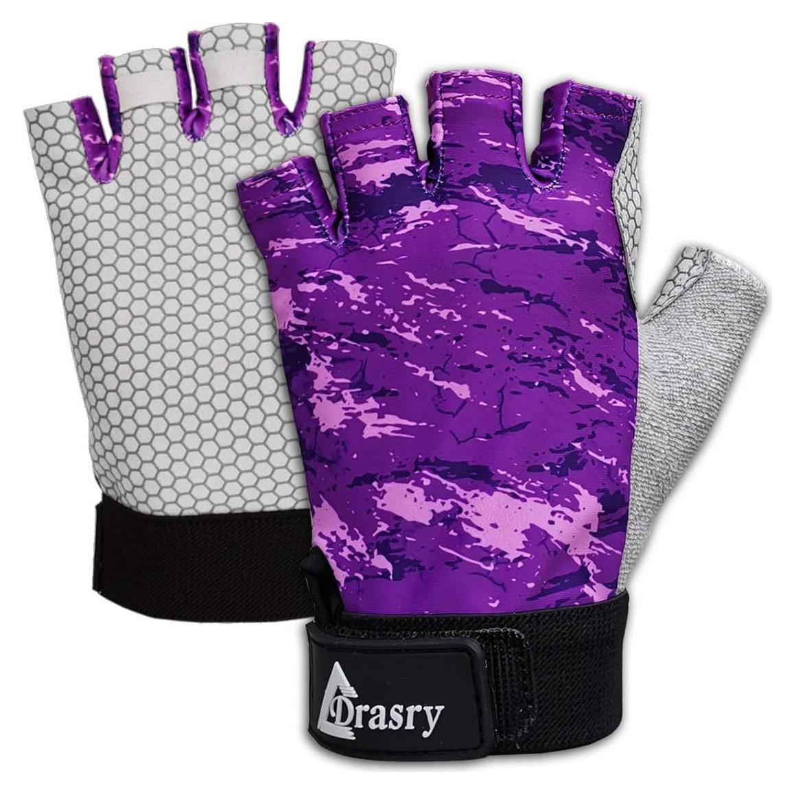 Guantes de Pesca UV Drasry Sin Dedos UPF50+ para Hombres y Mujeres