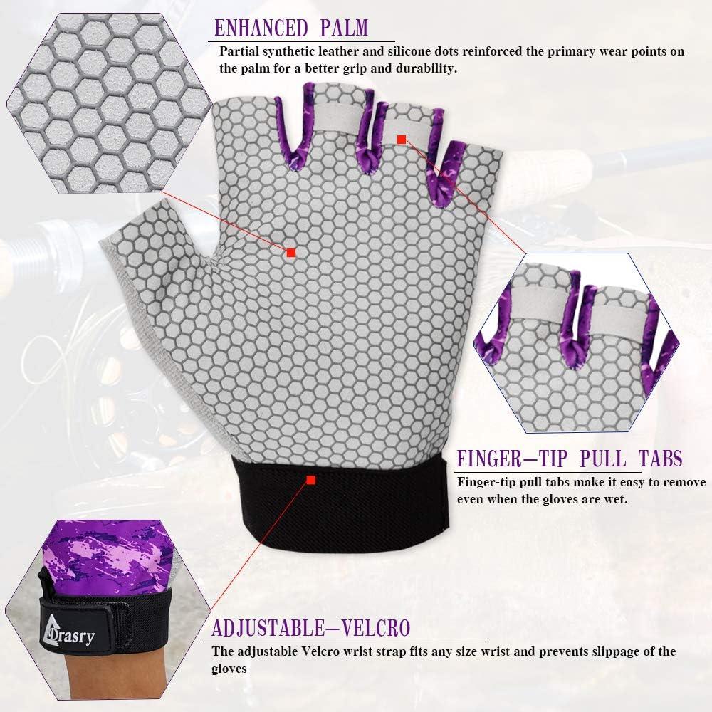 Guantes de Pesca UV Drasry Sin Dedos UPF50+ para Hombres y Mujeres