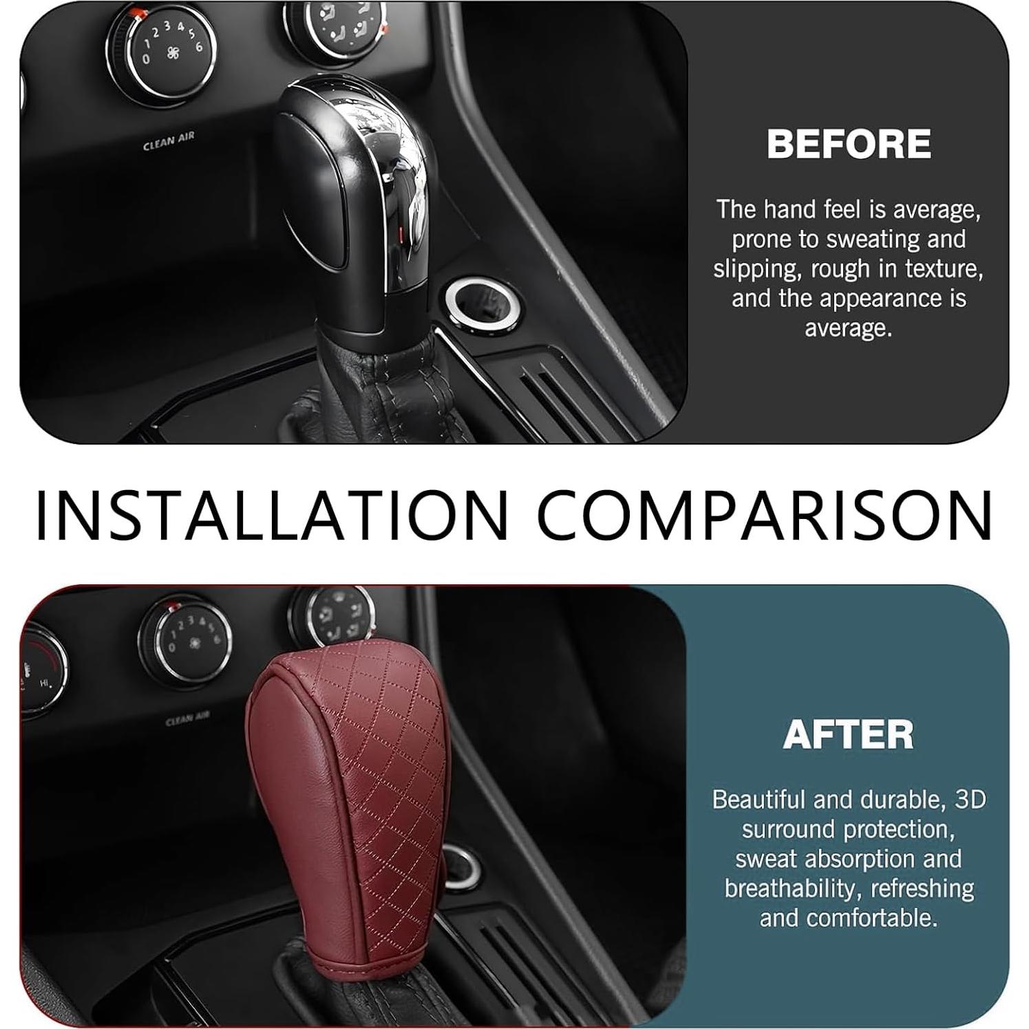 Cubierta de palanca de cambios Diamall de cuero rojo 1 PC