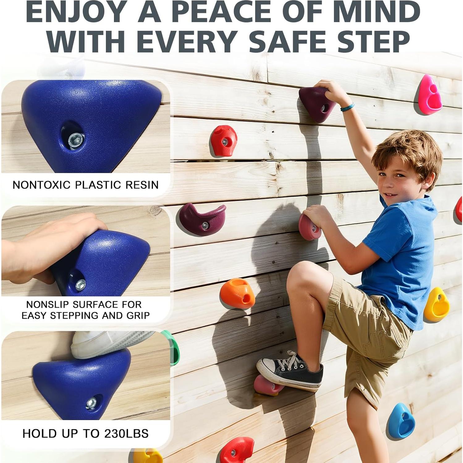 Agarraderas de Escalada TOPNEW 32 Piezas Multicolor para Niños