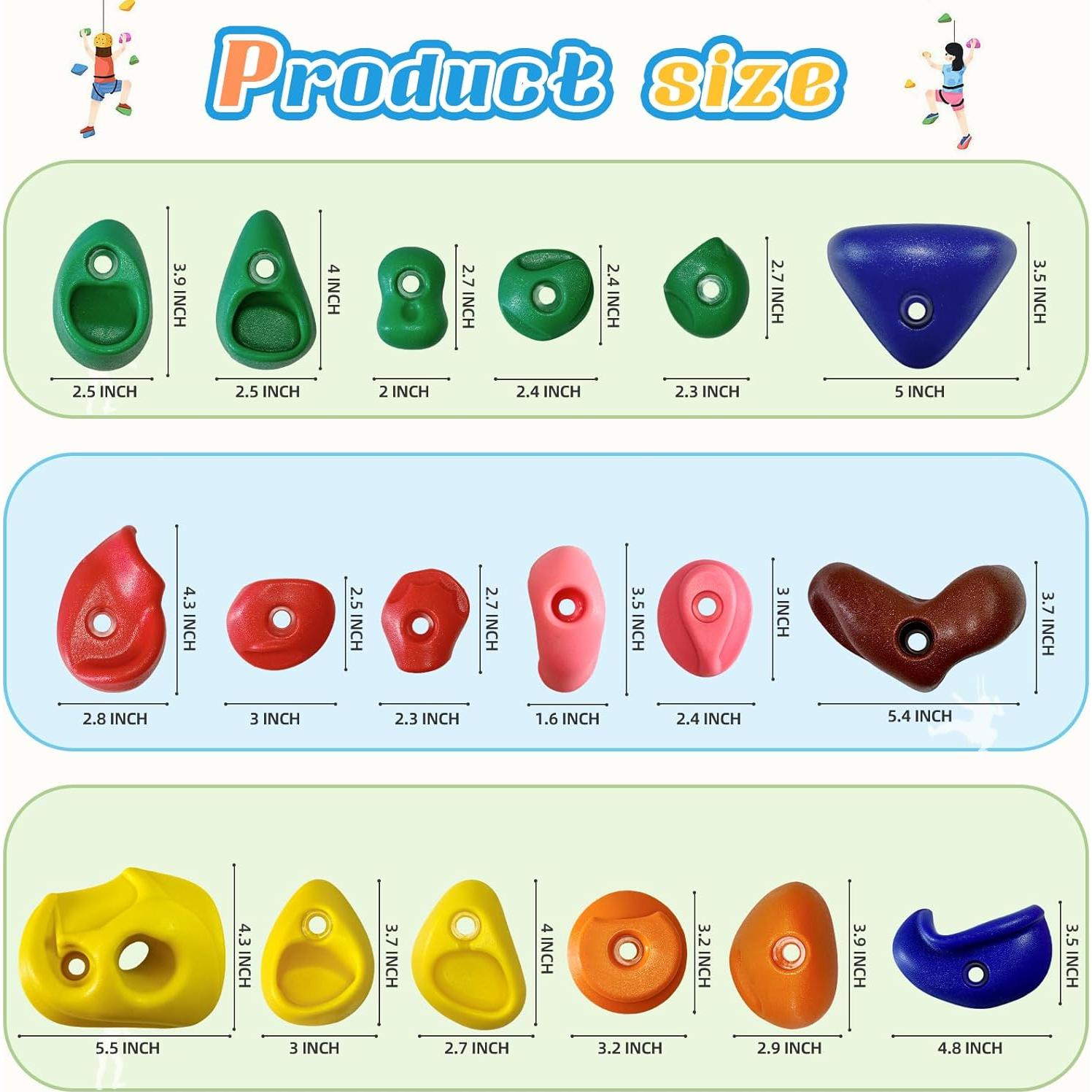 32 Agarre de Pared de Escalada SREHRLY Multicolor Soporta 104.3 kg