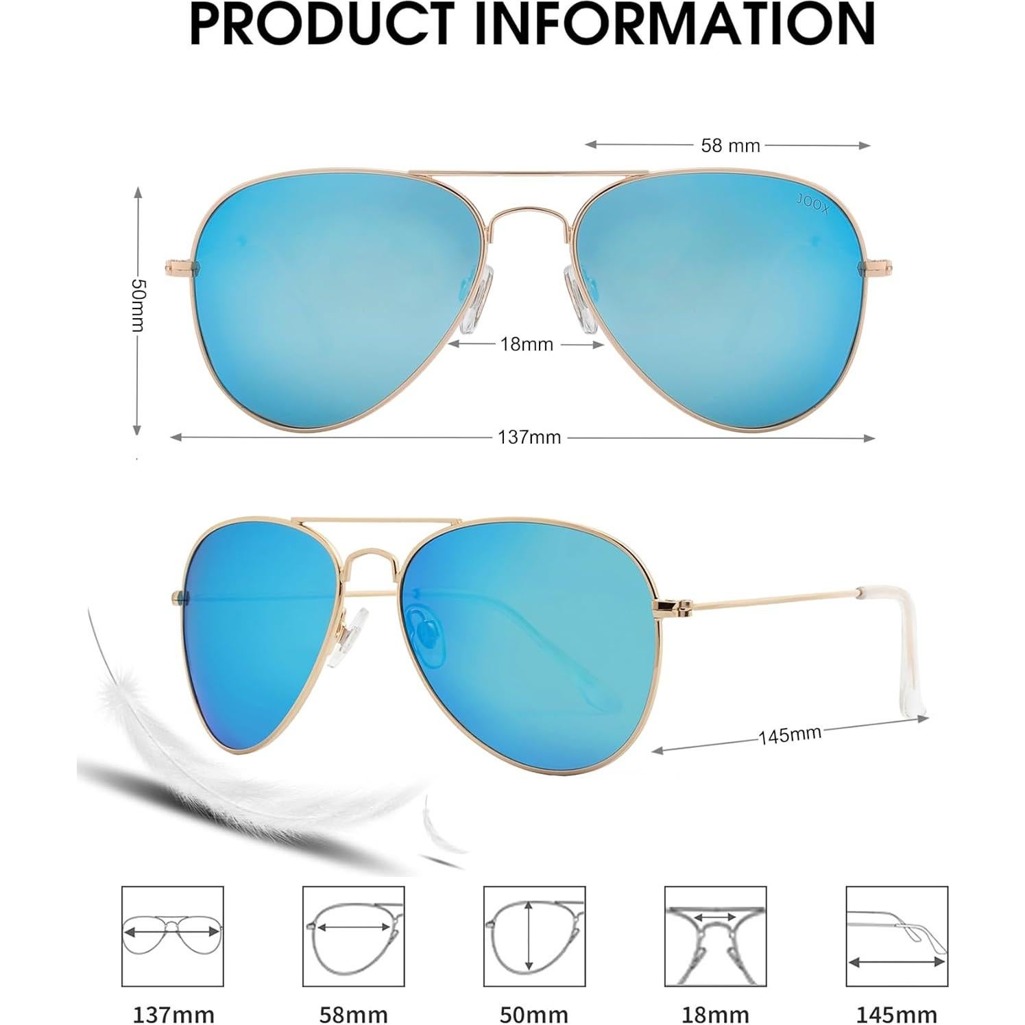 Gafas de sol JOOX aviador polarizadas UV400 doradas