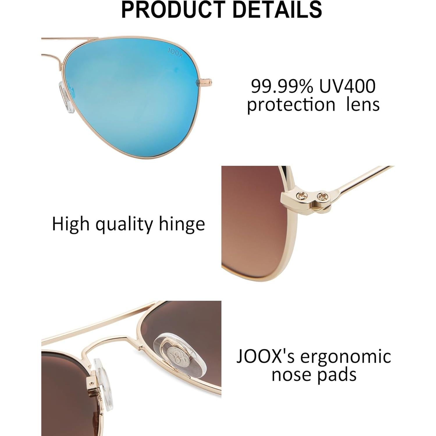 Gafas de sol JOOX aviador polarizadas UV400 doradas