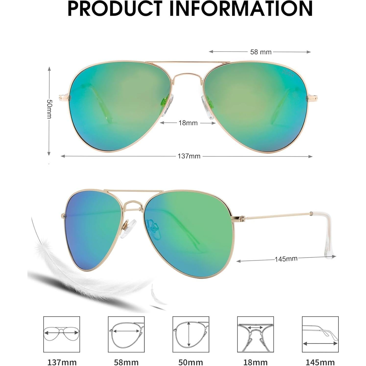 Gafas de sol JOOX aviador polarizadas UV400 doradas