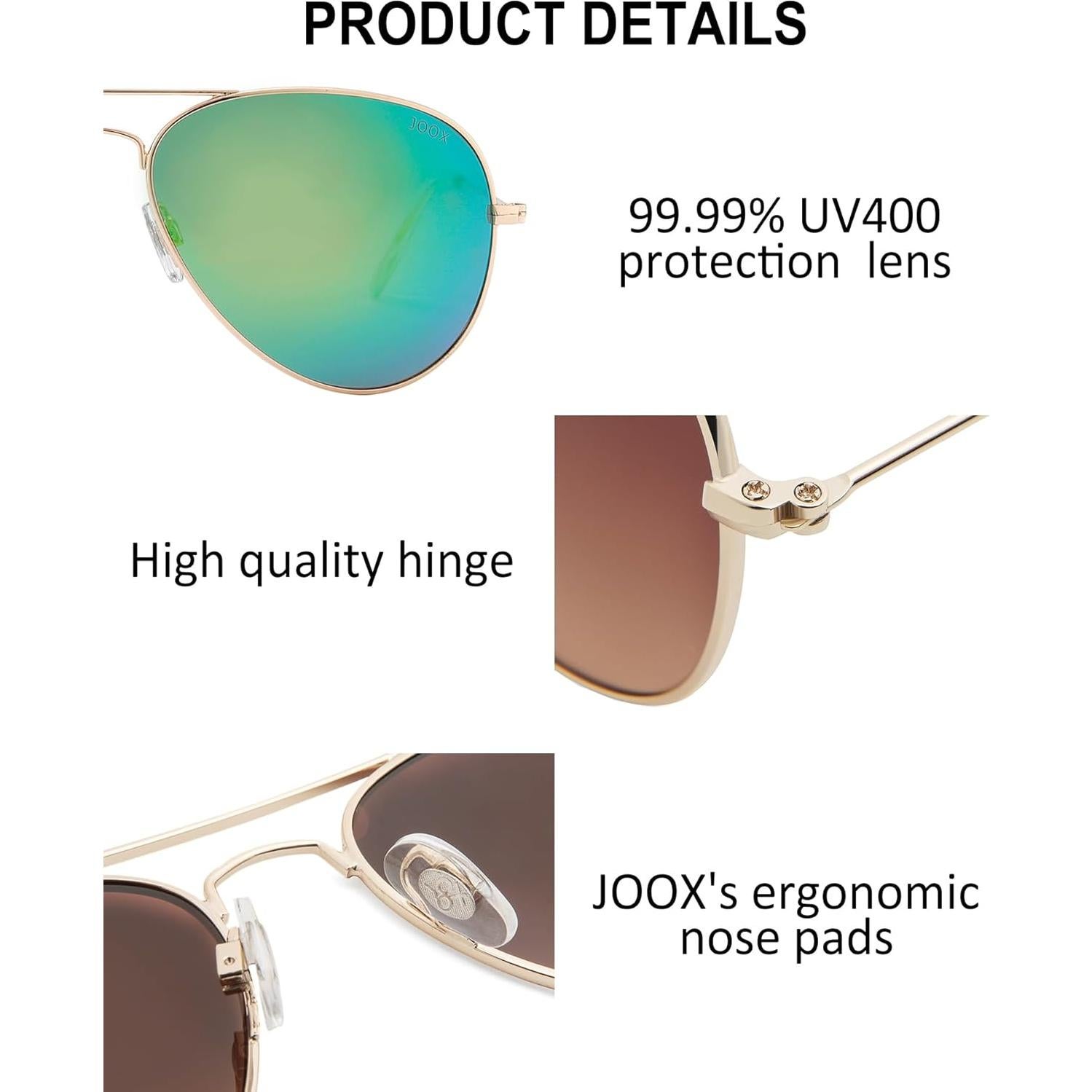 Gafas de sol JOOX aviador polarizadas UV400 doradas