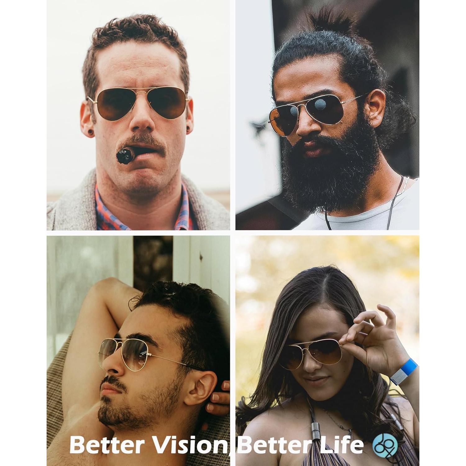 Gafas de sol aviador JOOX polarizadas UV400 doradas