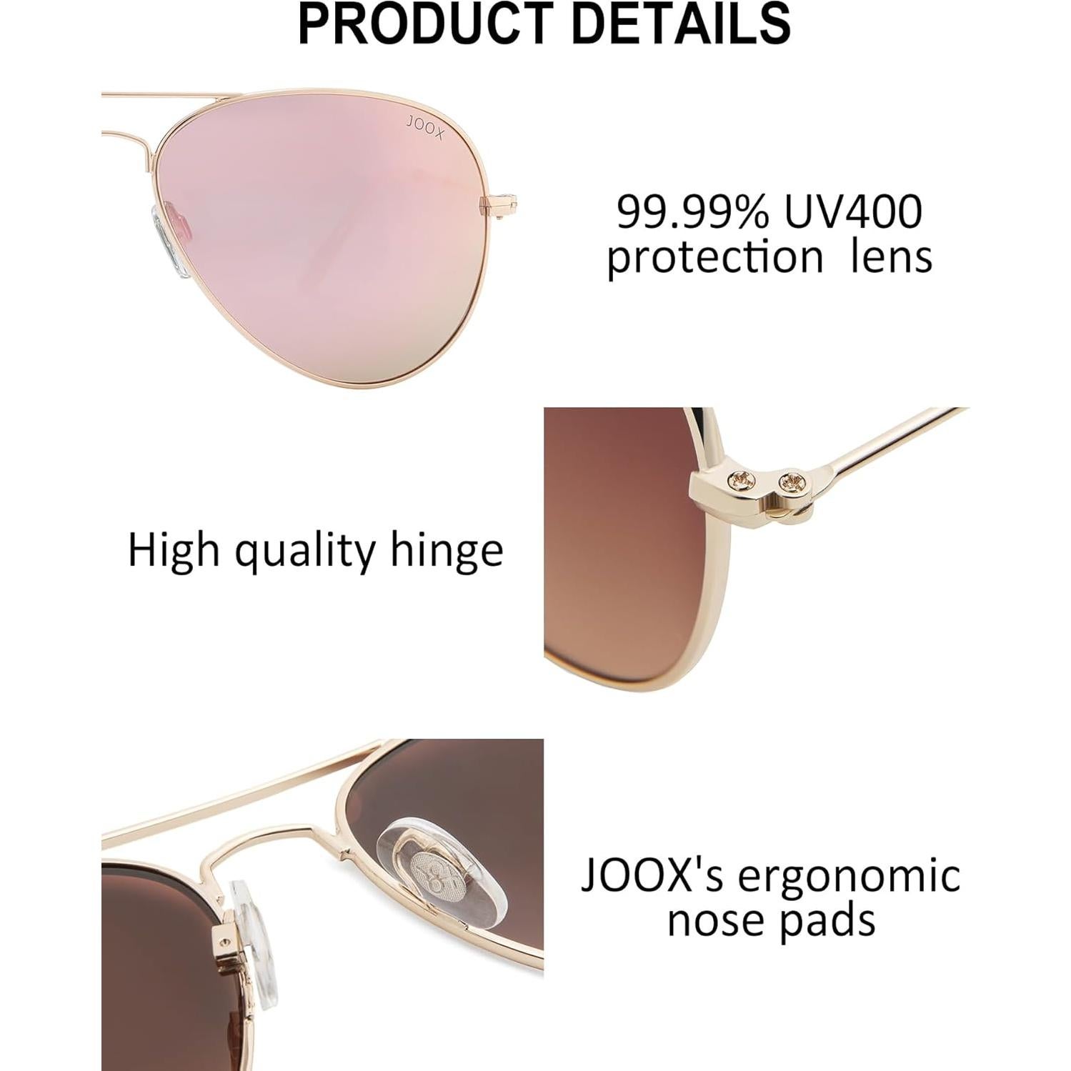 Gafas de sol aviador JOOX polarizadas UV400 doradas