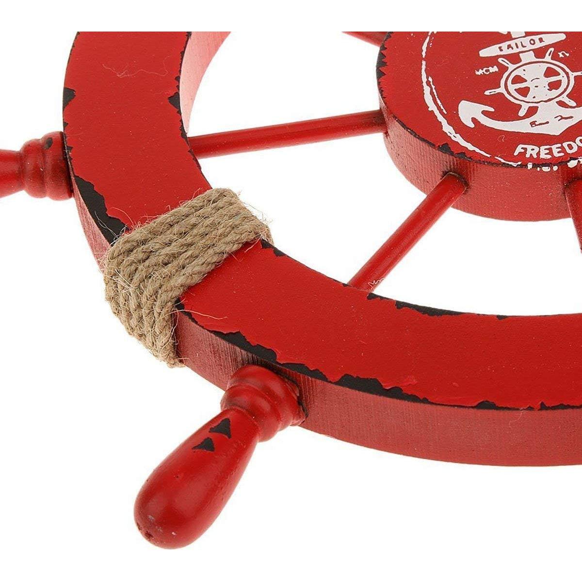 Rueda de Barco de Madera FRECI 28x28cm Decoración Náutica