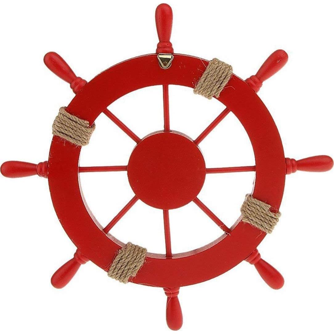 Rueda de Barco de Madera FRECI 28x28cm Decoración Náutica