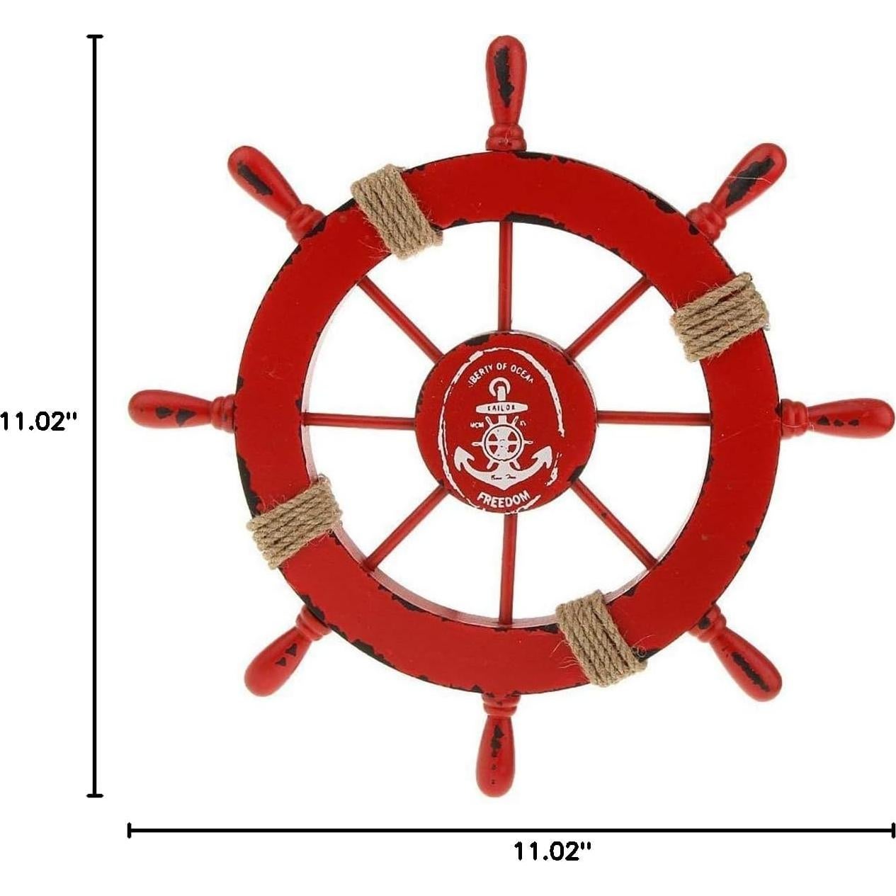 Rueda de Barco de Madera FRECI 28x28cm Decoración Náutica