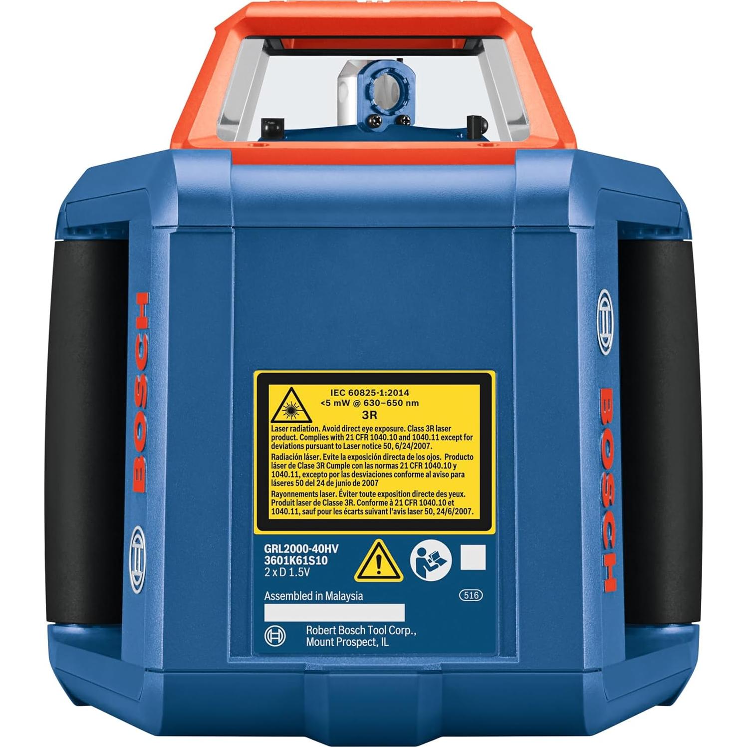 Kit de láser rotativo Bosch GRL2000-40HVK 2000 pies con accesorios