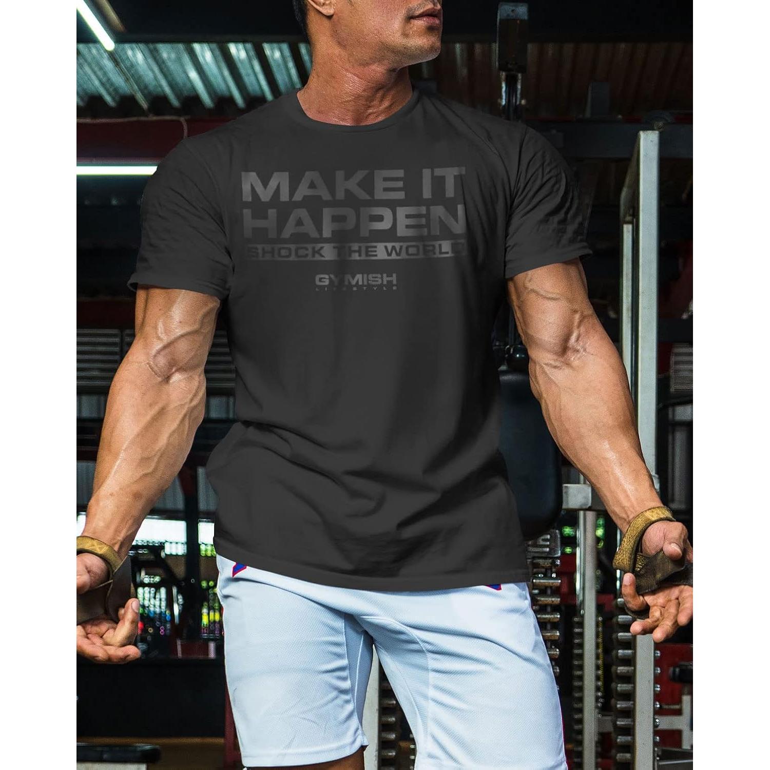 Camiseta de Entrenamiento Gymish para Hombres - Shock The World