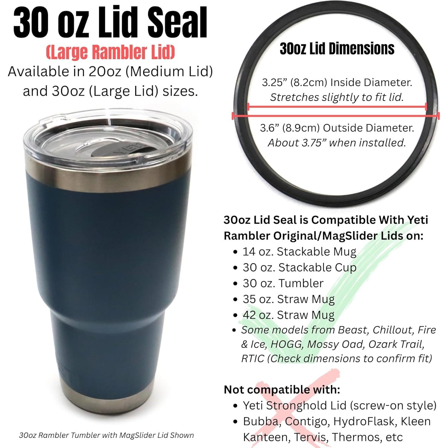 Juntas de Reemplazo Captain O-Ring para Tapa Yeti 30 oz - Paquete de 3