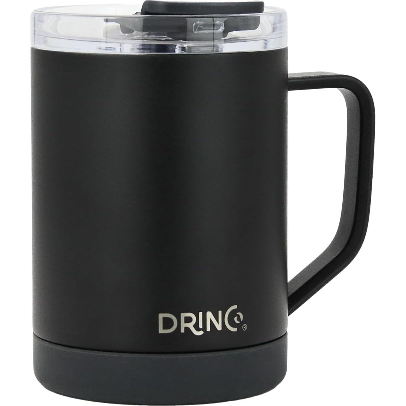 Taza de Café Aislada Drinco 16 oz Acero Inoxidable Negra