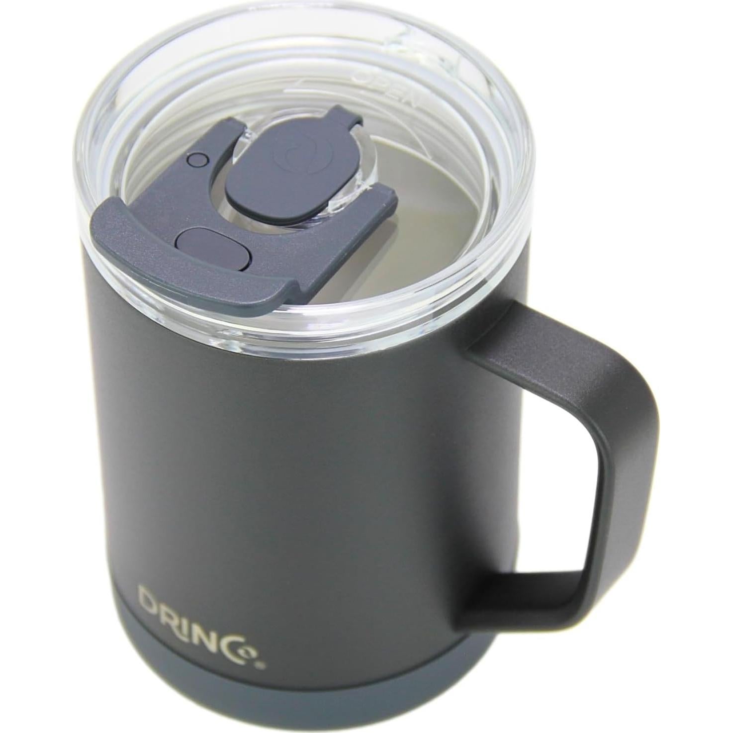 Taza de Café Aislada Drinco 16 oz Acero Inoxidable Negra