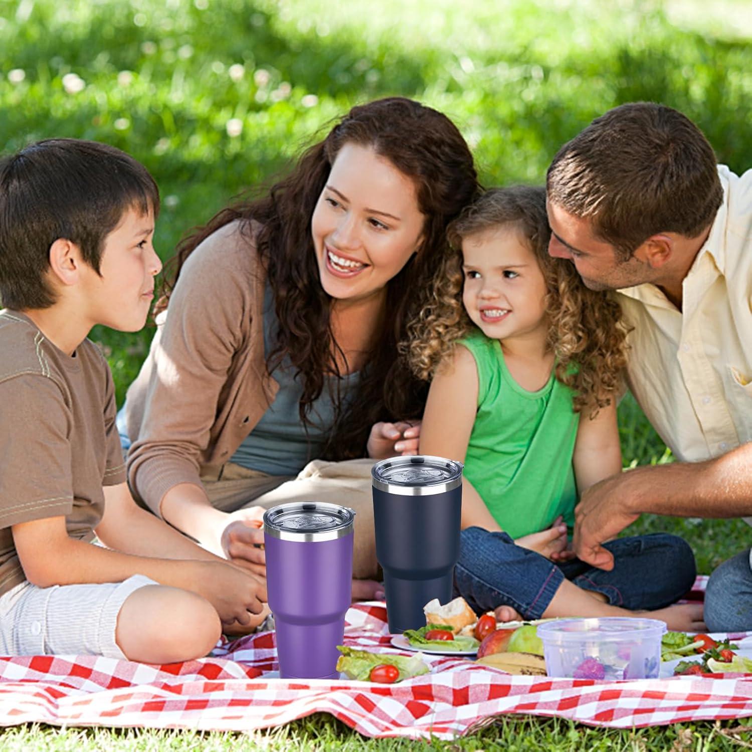 Taza de 30 oz GUDEMAO de acero inoxidable aislada púrpura