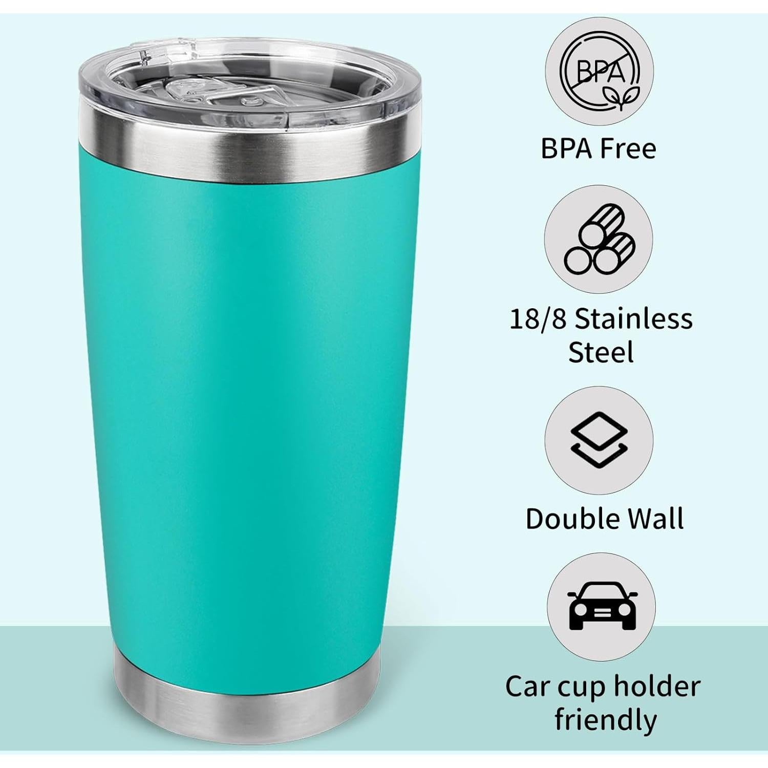 Taza de Acero Inoxidable Zynkify 20oz Verde Claro Doble Pared