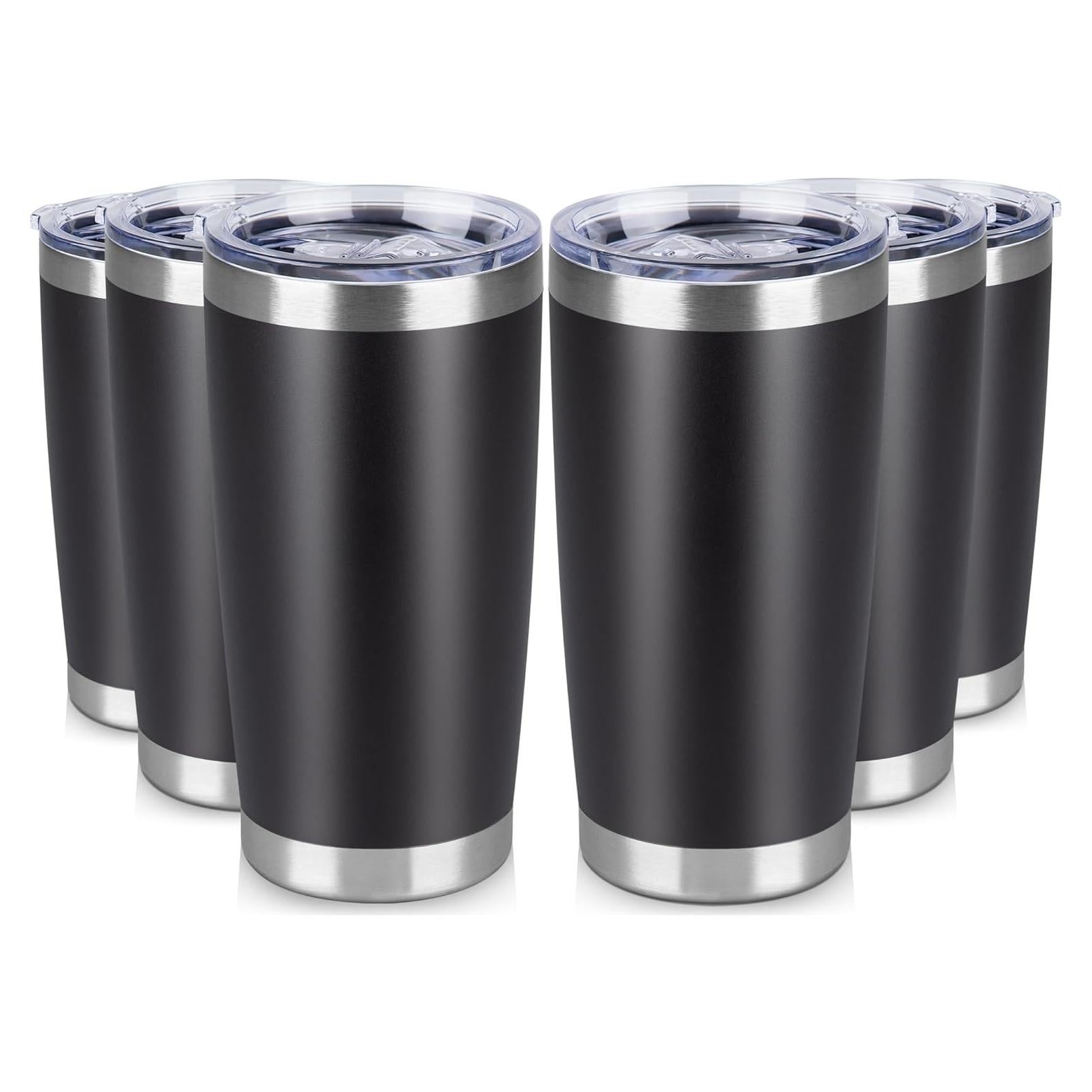 Taza de Acero Inoxidable 20 oz VQRRCKI con Tapa - Paquete de 6