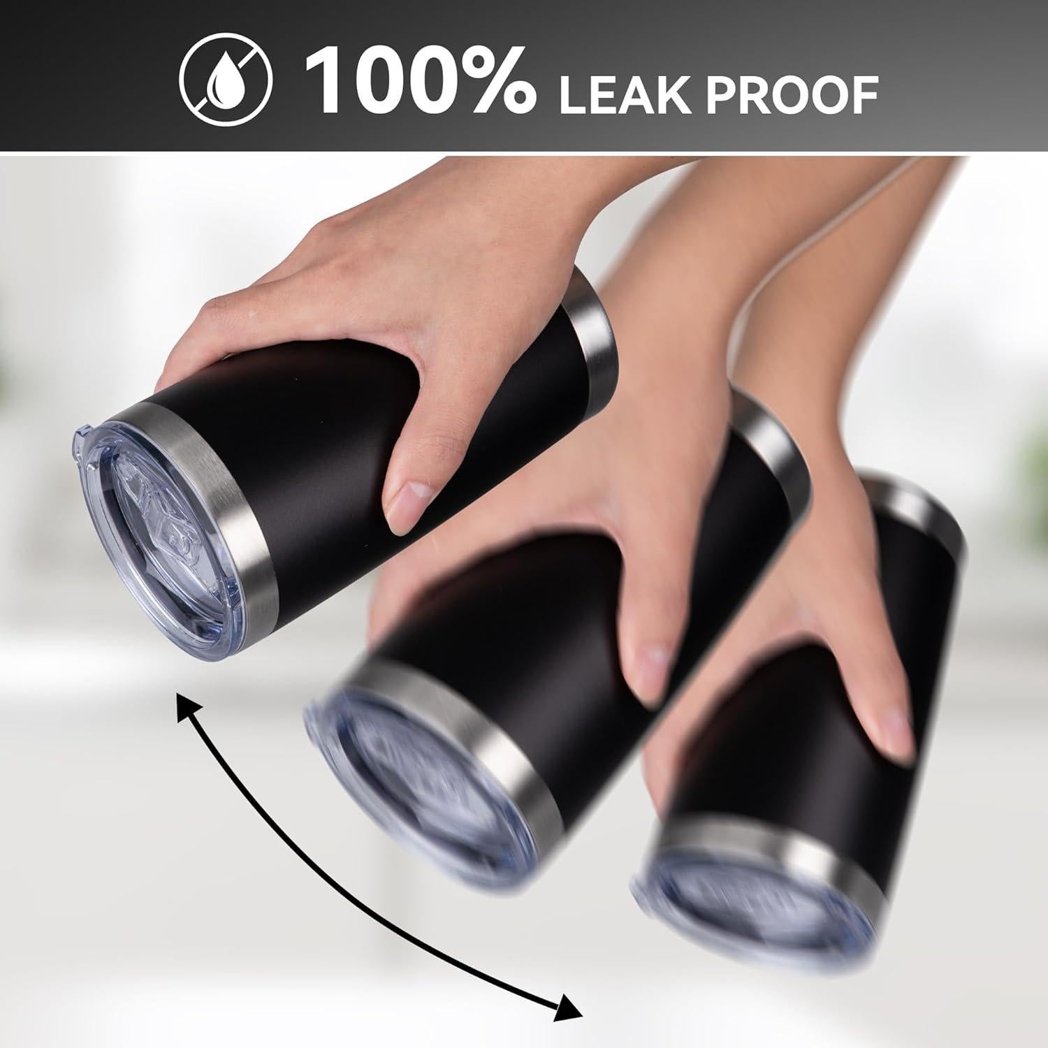 Taza de Acero Inoxidable 20 oz VQRRCKI con Tapa - Paquete de 6