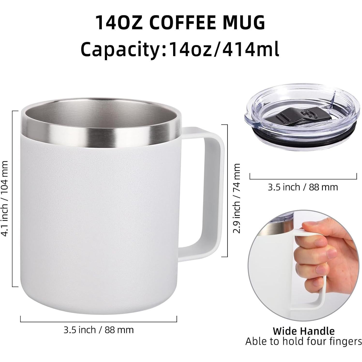 Taza de Café Aislada Volhoply 14oz Doble Pared Paquete de 2