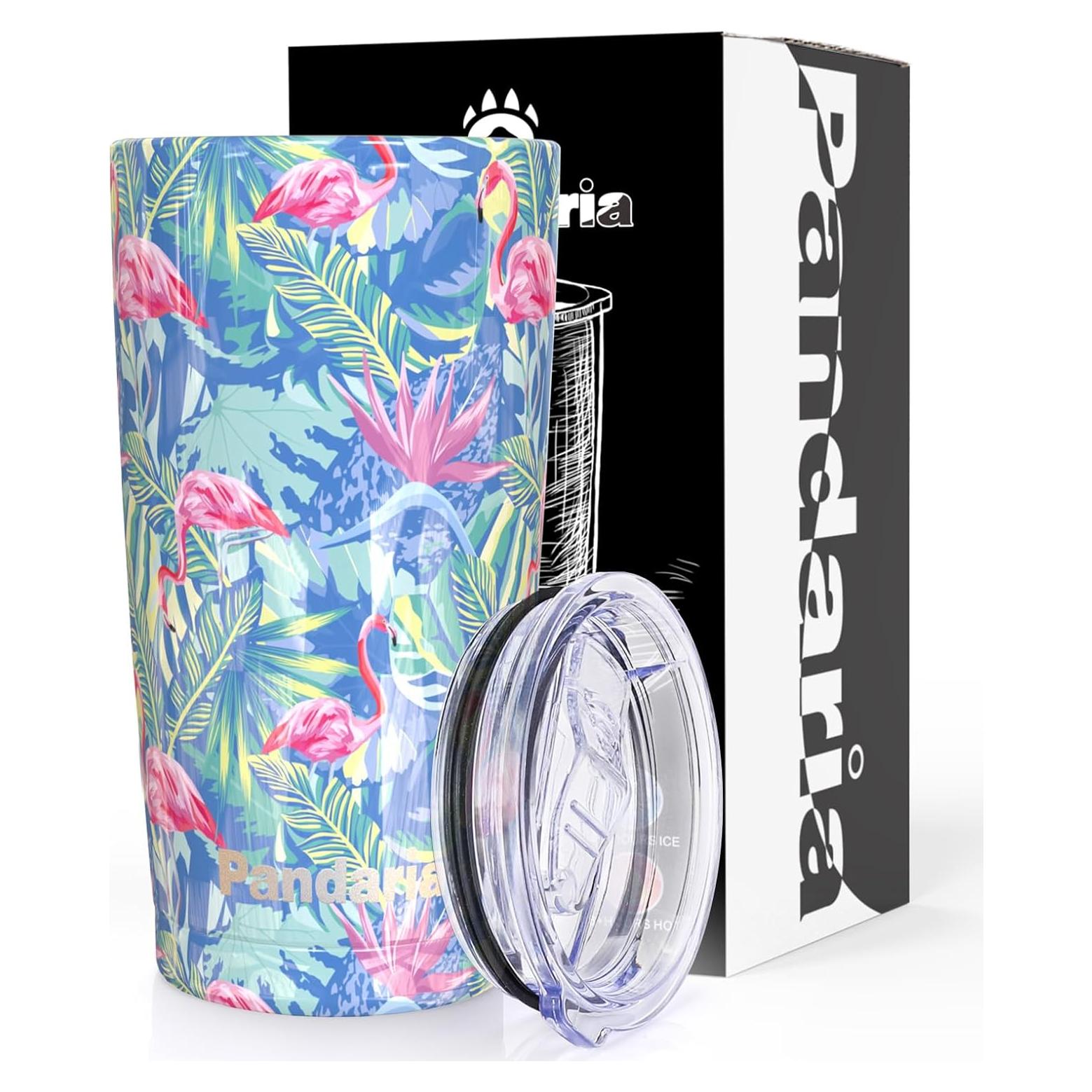 Taza Aislada de Acero Inoxidable 20 oz Pandaria Flamingo
