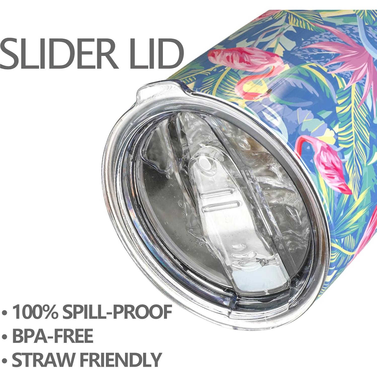 Taza Aislada de Acero Inoxidable 20 oz Pandaria Flamingo