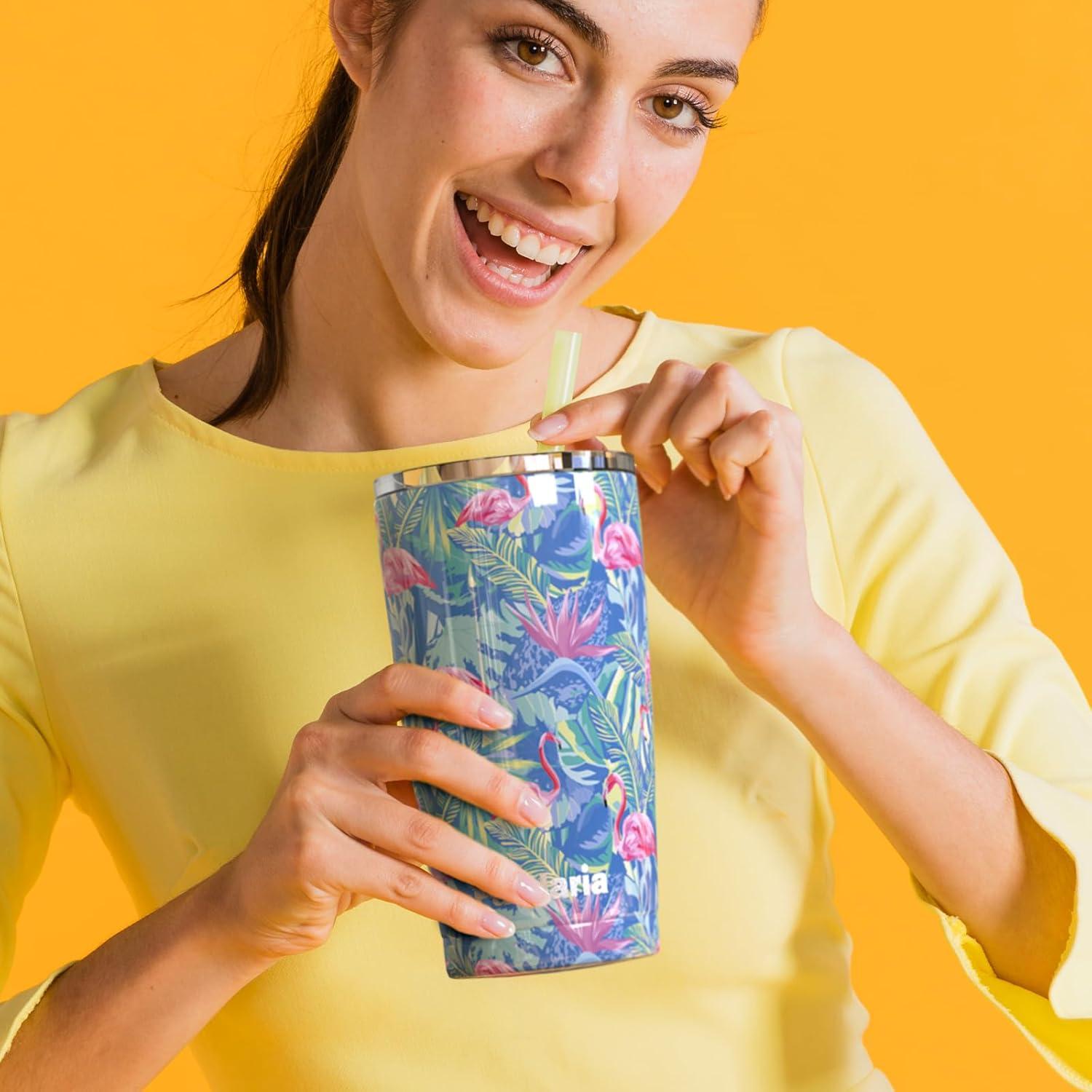 Taza Aislada de Acero Inoxidable 20 oz Pandaria Flamingo