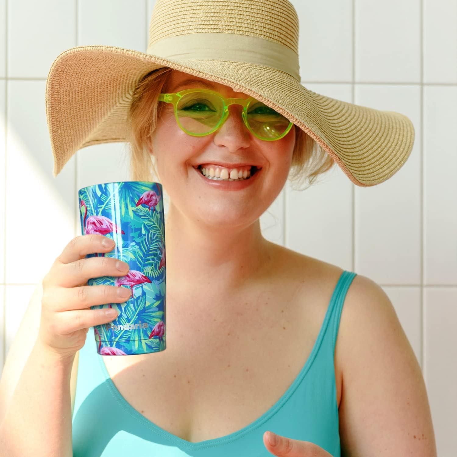 Taza Aislada de Acero Inoxidable 20 oz Pandaria Flamingo