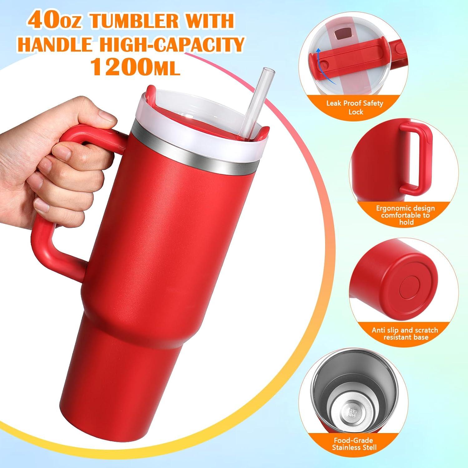 Vaso Térmico Acero Inoxidable BELYQLY 40oz Rojo Navidad