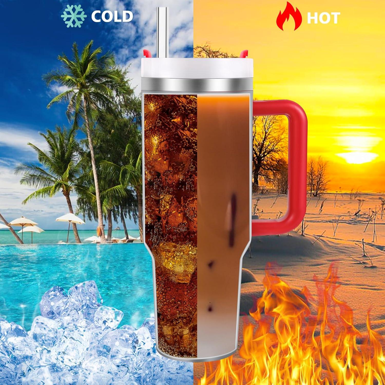 Vaso Térmico Acero Inoxidable BELYQLY 40oz Rojo Navidad