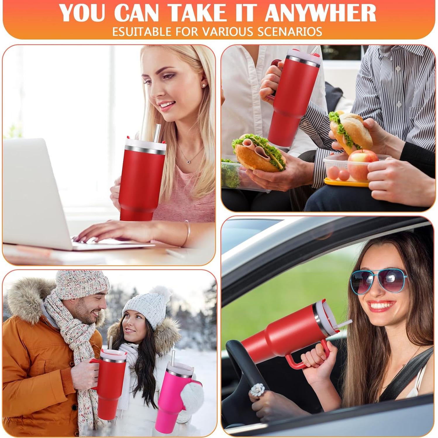 Vaso Térmico Acero Inoxidable BELYQLY 40oz Rojo Navidad