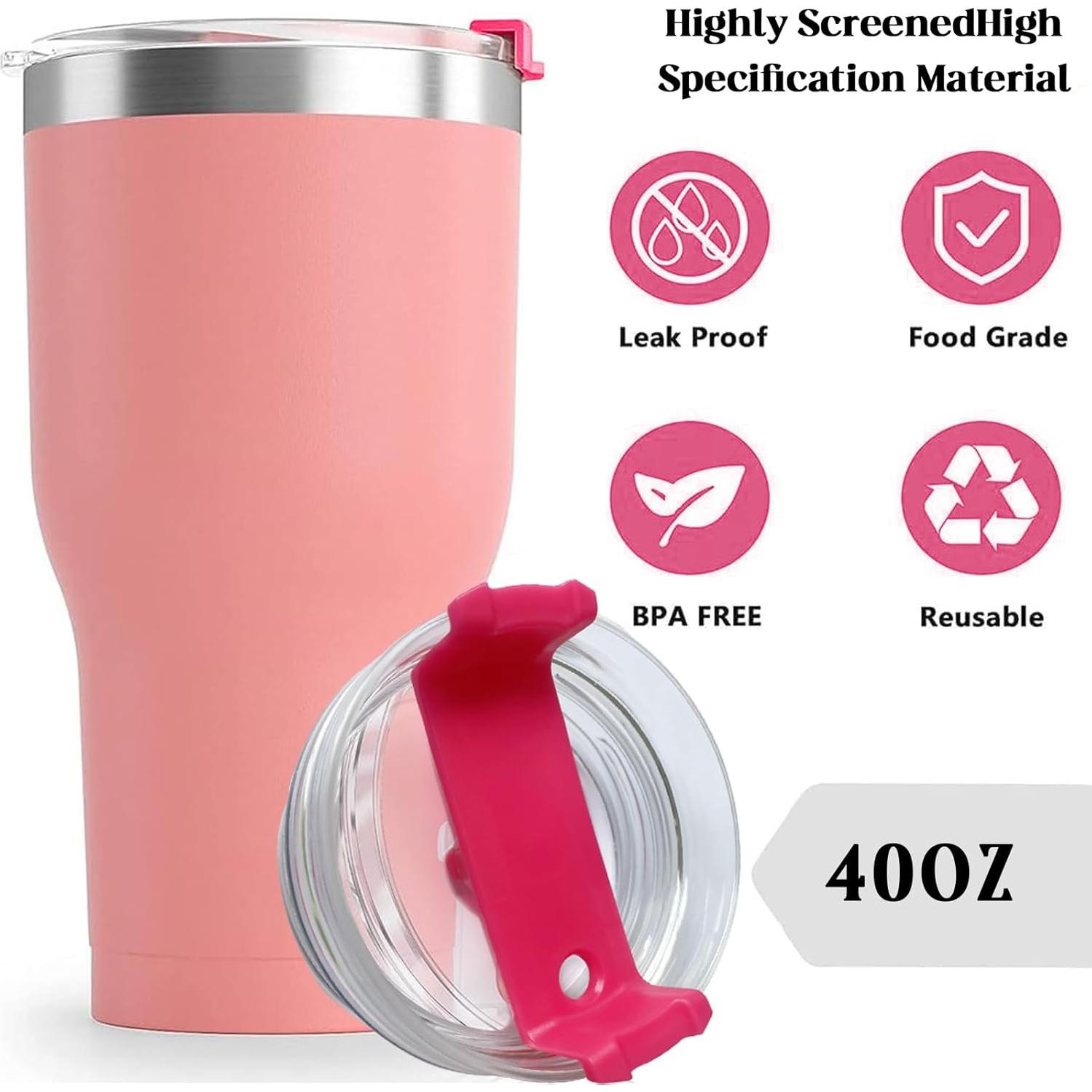 Paquete de 2 tapas CasaVibe 40 oz a prueba de derrames Rosa