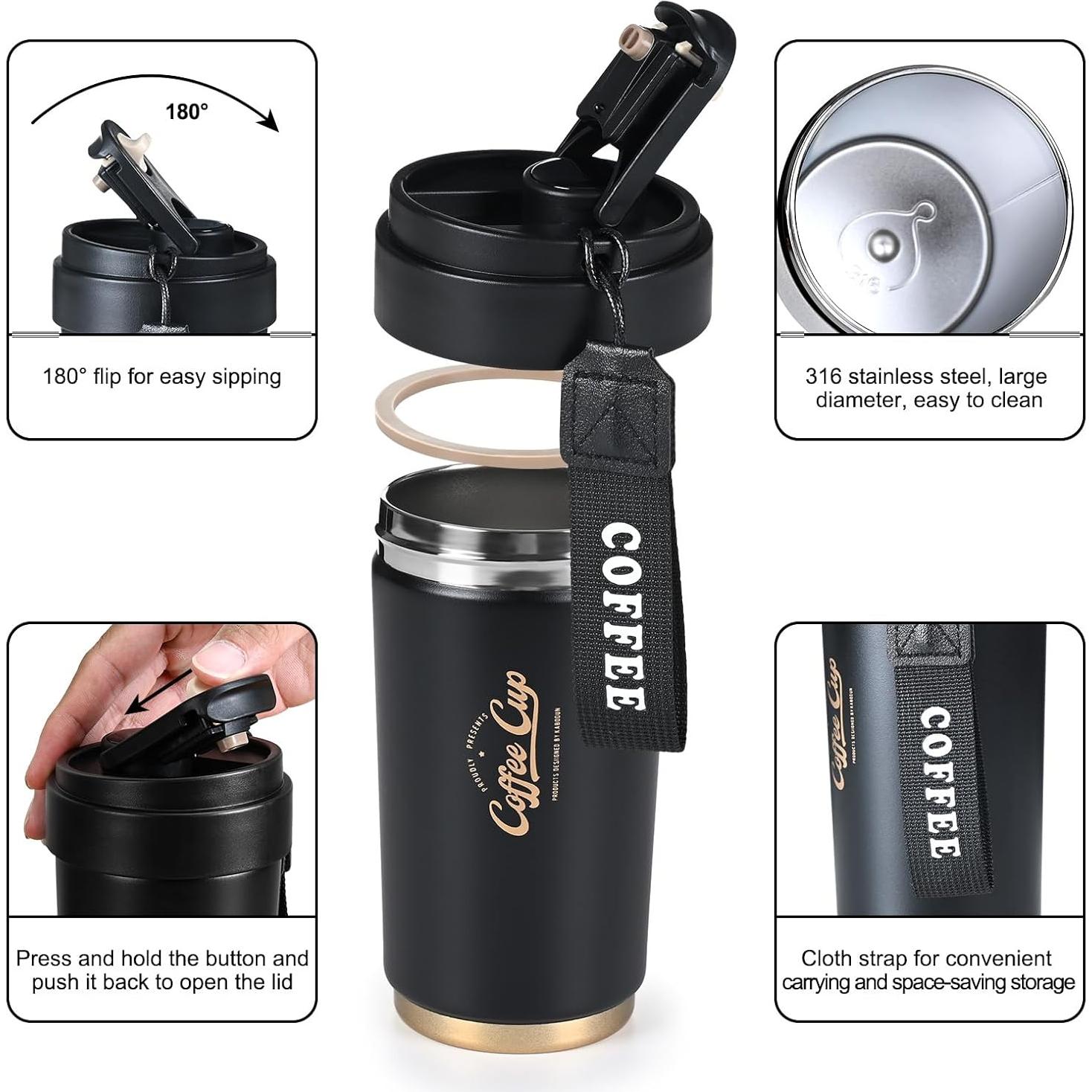 Termo de café de viaje FrutPunch 0.44 L acero inoxidable