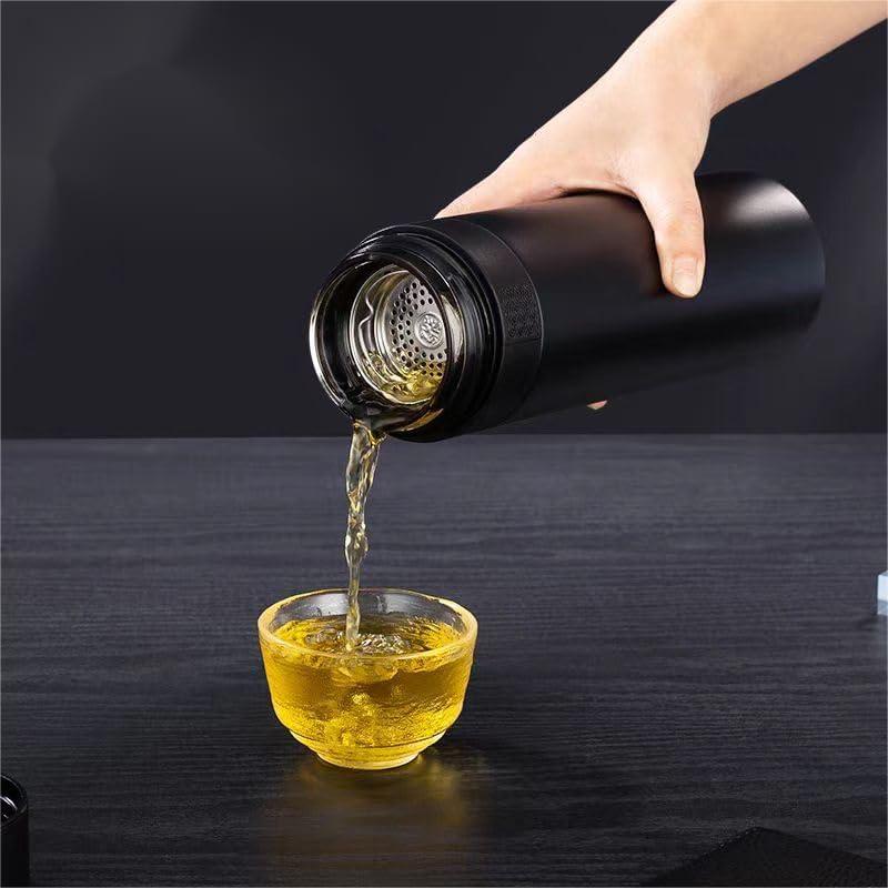 Botella de Agua Aislada DEDEYA 15oz con Infusor de Té - Negro